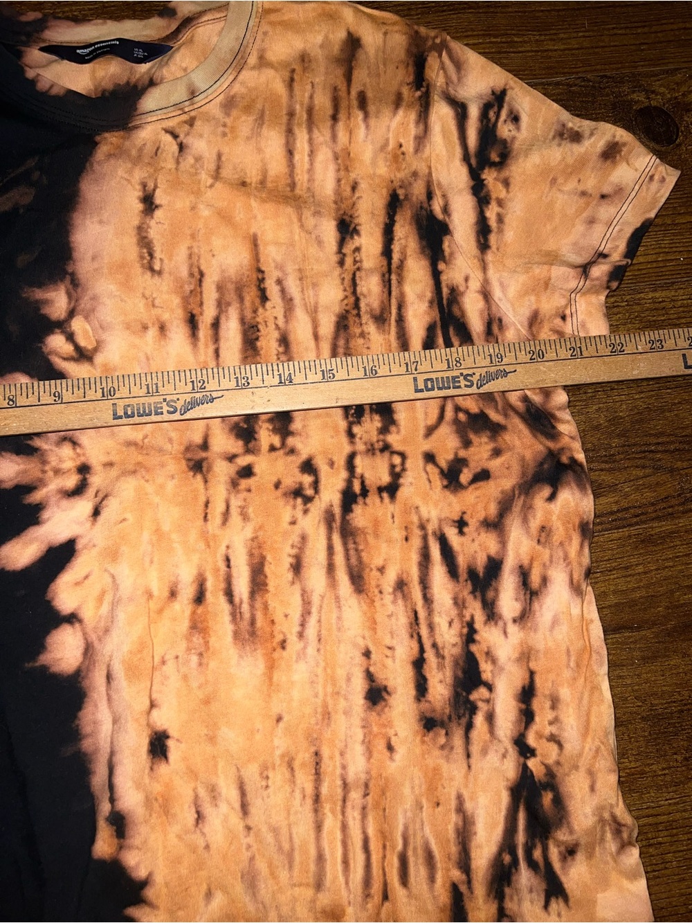 Handmade Black Tie Dye Shirt Split Dye Orange Short Sleeve Goth Grunge Size XL - Picture 8 of 9